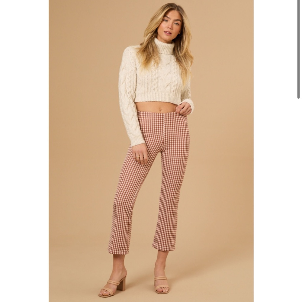 NWT Altar’d State Katie Plaid Flare Pants